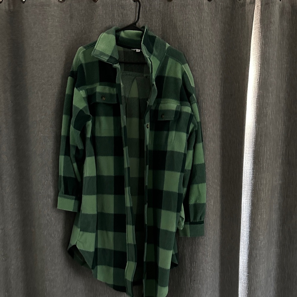 Green Plaid Flannel Shirt